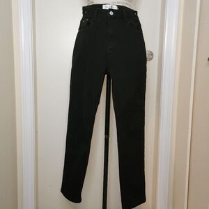 Black straight leg highwaist jeans